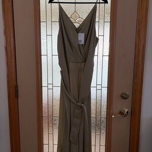 Elegant Olive Green Wrap Jumpsuit